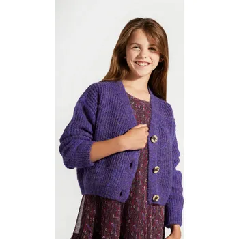 Dámský svetr Fialový propínací svetr pro dívku, kardigan 134 Coccodrillo ZC4