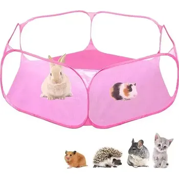 TopTechnology Skládací stan pro malé domácí zvířata - růžový