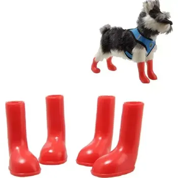 Obleček pro psa TopTechnology 4 PCS/Set Voděodolné Psí Boty do Deště Velikost L (Červené)