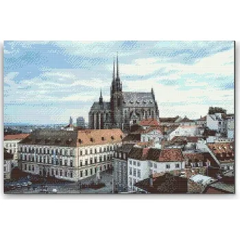 Diamantové malování Painting Queens Diamantové malování Katedrála Petrov Brno 2, 60 × 80 cm, bez rámu, hranaté