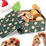 VILDE Plechová dóza na cukroví / sušenky, vánoční motiv, 15 x 15 x 6,5 cm