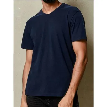 Sinsay - Tričko basic s výstřihem do V - námořnická modrá - 1986O-59X - 1986O-59X-XXL-22