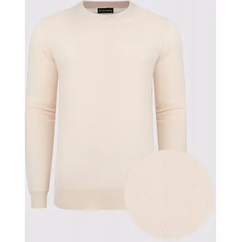 Pánský svetr Béžový pánský svetr s kulatým výstřihem Pako Lorente vel 3XL