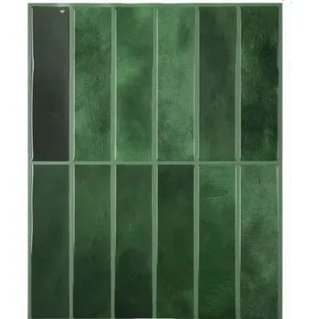 Obklad SAMOLEPICÍ MOZAIKA, Zelená samolepicí dlaždice, zelený PVC panel 22,9 x 29 cm 1 ks lahvově zeleň