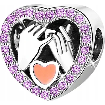 Přívěsek STŘÍBRNÝ CHARMS SRDCE RUCE KORÁLEK BEADS STŘÍBRO 925