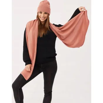 Šála DÁMSKÁ ŠÁLA Z MERINO VLNY NA ZIMU DLOUHÁ PENELOPE - PALENÝ MANDLE