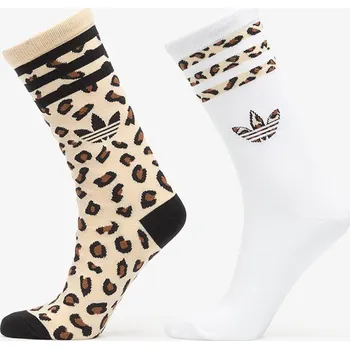 Pánské ponožky Ponožky adidas Leopard Crew Sock 2-Pack Sand Strata/ Black M