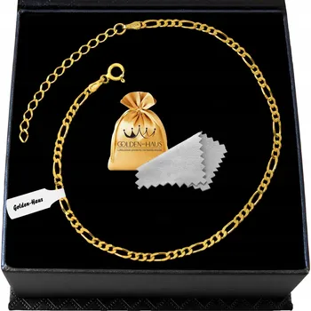 Náramek ZLATÝ NÁRAMEK NA NOHU FIGARO RYZOSTI 925, STŘÍBRNÝ POZLACENÝ S NASTAVITELNOU DÉLKOU