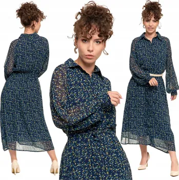 Dámské šaty ŠATY DÁMSKÉ MIDI LEHKÉ ELEGANTNÍ MORAJ - S