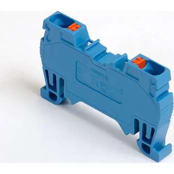 svorka ONKA 4mm2 pružinová kolejnicová spojka svorkovnice Terminál na DIN lištu 2-vodičová modrá, 1020027