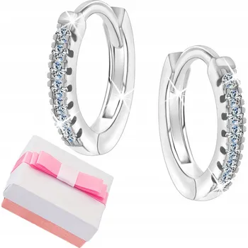 Náušnice STŘÍBRNÉ NÁUŠNICE KRUHY STŘÍBRO 925 RHODIOVANÉ