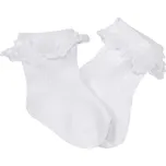 Bavlněné ponožky s krajkovým volánkem Baby Nellys, bílé, vel. 86/92 (Vel: 15-18, délka stélky: 11-18 cm, barva: bílá, Baby Nellys - česká značka)