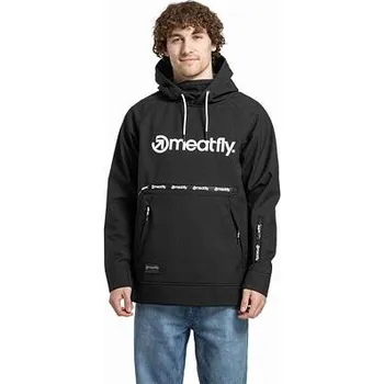 Meatfly pánská softshell bunda Jax Black / White | Černá | Velikost XXL