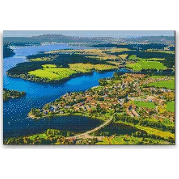 Diamantové malování Painting Queens Diamantové malování Vodní nádrž Lipno, 60 × 80 cm, bez rámu, hranaté