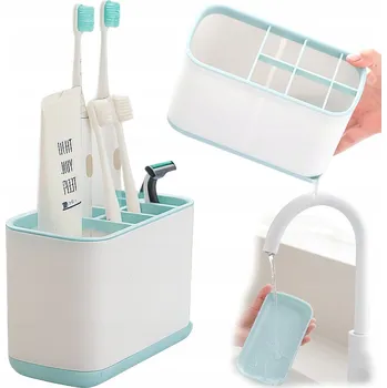 Držák na kartáček ORGANIZÉR na KARTÁČKY na ZUBY a KOUPELNOVÉ DOPLŇKY s KELÍMKEM