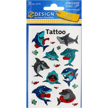 Tetování Tetování s motivem oceánu, sada dětských tetování Z-Design, voděodolná tetování na blistru, 18 ks