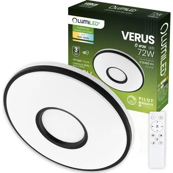 Kulatý Stropní Svítidlo Lumiled 49 x 49 cm bílá, černá