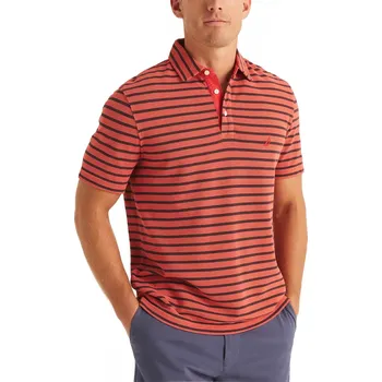 Pánské tričko NAUTICA pánské polo tričko Classic Fit Striped červené XXL