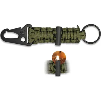 Paracordová karabina s křesadlem olive