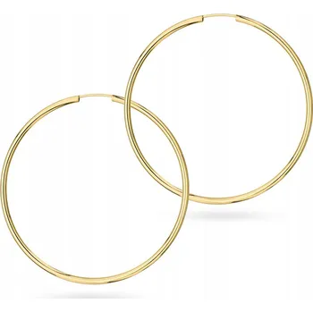 Náušnice ZLATÉ NÁUŠNICE KRUHY 45mm Au 585 KRUH RING 14k