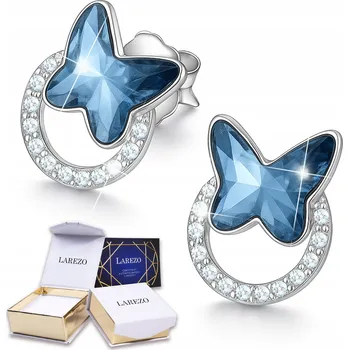 Náušnice Stříbrné Náušnice Modří Motýli Motýlci Křídla Motýla Motýl STŘÍBRO 925