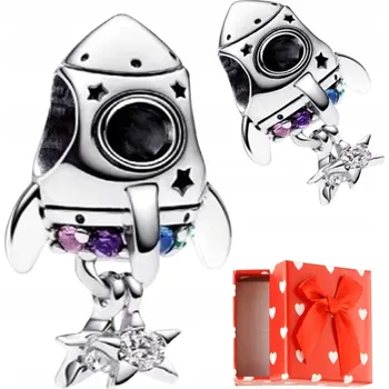 Přívěsek Přívěsky Zawieszka do náramky Raketa lásky zirkony s925 + KRABIČKA