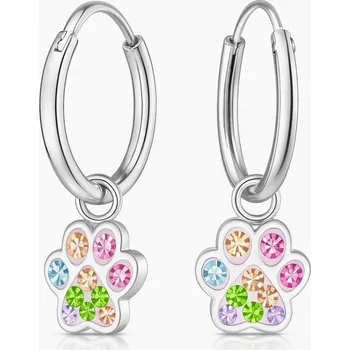 Náušnice Dětské stříbrné Náušnice Mennica Bydgoska se zirkony ve tvaru zvířátek