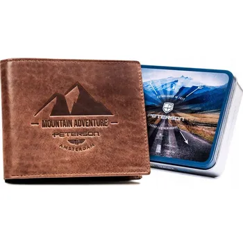 Peněženka Peterson pánská peněženka z přírodní kůže hnědá - muž