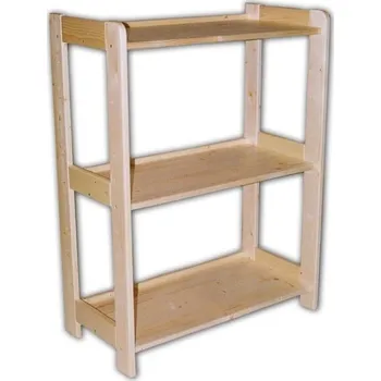 regál Biedrax Regál dřevěný masivní 33,5 x 68 x 89 cm, 3 police Barva: Přírodní