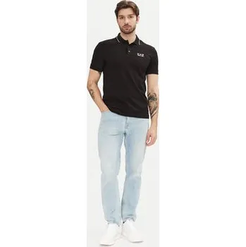 Pánská košile EA7 Emporio Armani Polokošile 8NPF16 PJVUZ 1200 Černá Slim Fit M