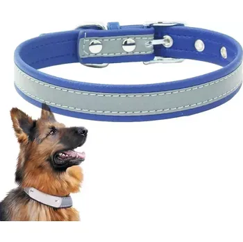 Obojek pro psa TopTechnology CL181K Měkký Reflexní Obojek pro Zvířata, Velikost: M (Bez Železného Plechu, Tmavě Modrý)