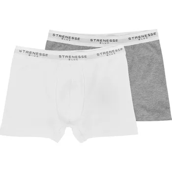 Pánské spodní prádlo Strenesse Blue Pánské boxerky, 2 kusy (šedá/bílá, M)