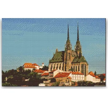 Diamantové malování Painting Queens Diamantové malování Katedrála Petrov Brno, 60 × 80 cm, s rámem, hranaté