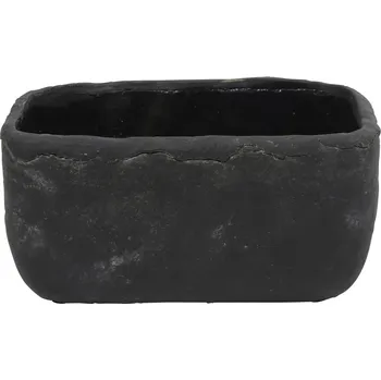 Květináč Betonový, černý květináč Anton S, 17 x 9 cm