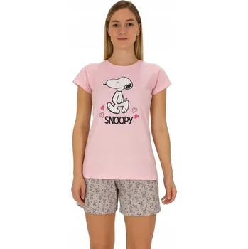 Dámské noční prádlo VTIPNÉ PYŽAMO S MOTIVEM SNOOPY SRDCE DÁMSKÉ PYŽAMO PEJSEK SNOOPY PEANUTS L