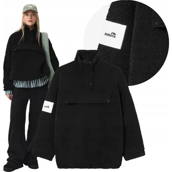 Dámská mikina KUBOTA MIKINA FLEECOVÁ CUSHY DÁMSKÁ L ČERNÁ TEPLÁ BUNDA NA PODZIM L