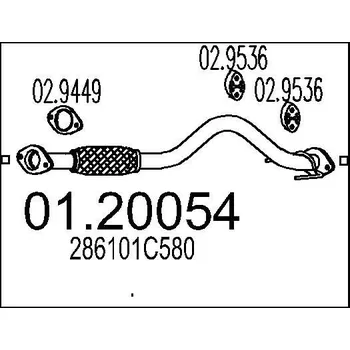 Auto-moto Výfuková trubka MTS 01.20054