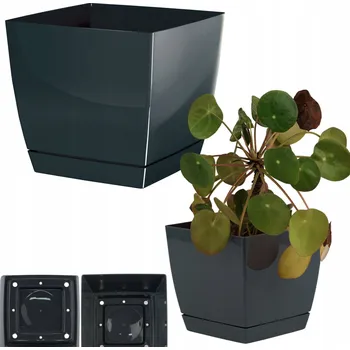 Obraz Šedý plast Květináč DIKEL 24 cm x 24 x 22 cm