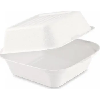 Jednorázové nádobí EKO Burger box 17x17x9,5cm z cukrové třtiny (50ks)