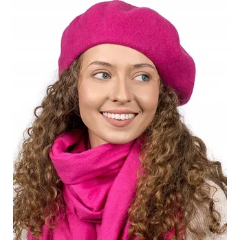 Čepice Zlatá čepice baret růžová univerzální velikost akryl