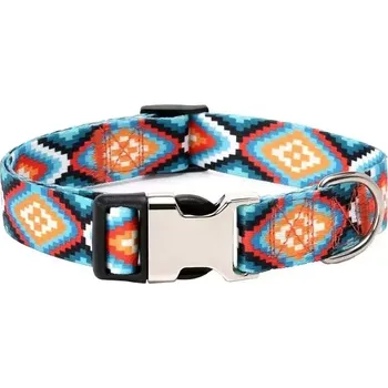 Obojek pro psa TopTechnology Obojek pro domácí mazlíčky s etnickým vzorem, polyesterový, velikost S: 1.5x27-43cm (Diamond)