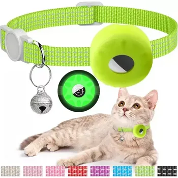 TopTechnology Reflexní obojek pro kočky pro tracker AirTag (svítící žlutý)