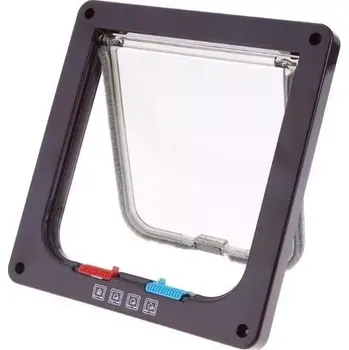 Dvířka pro psa TopTechnology Zámková dvířka pro domácí mazlíčky - 4 způsoby uzamčení, velikost S (Káva)