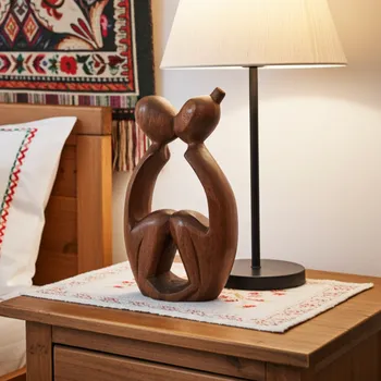 Soška Abstrakt milenci 8 / Dřevo 20 cm