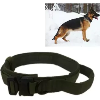 Obojek pro psa TopTechnology Nylonový silný obojek pro střední a velké psy, velikost L (armádní zelená)