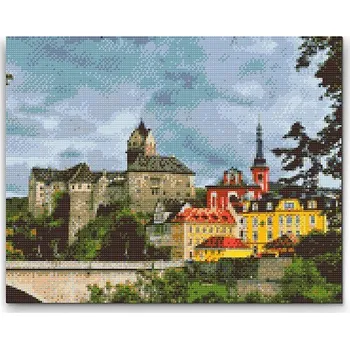 Diamantové malování Painting Queens Diamantové malování Hrad Loket 2, 60 × 80 cm, s rámem, hranaté