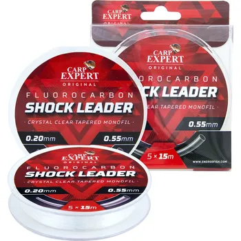 Carp Expert Ujímaný Vlasec Flourocarbon Shock Leader / 5x15m Průměr: 0,30mm - 0,55mm
