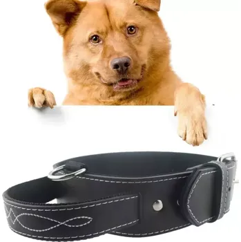 Obojek pro psa TopTechnology Kožený obojek pro psy, velikost: 4.5*58.5 cm (černý)