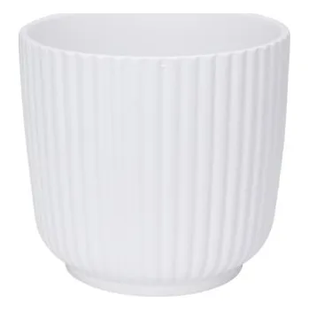 Květináč Kameninový květináč bílý 12,5x13,5 cm