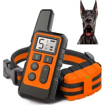 Obojek pro psa TopTechnology 500m elektrický obojek pro psy s dálkovým ovládáním a voděodolným designem (oranžový)